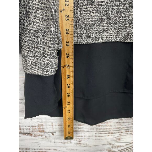 Two by Vince Camuto Sweater Mixed Media 3X Gray Layered Minimalist Career Office - Picture 6 of 8